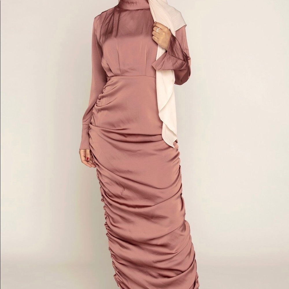 Veiled collection rouched satin maxi dress - Picture 1 of 4